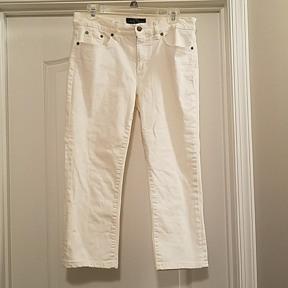 Lauren Ralph Lauren White Denim Capri Pant